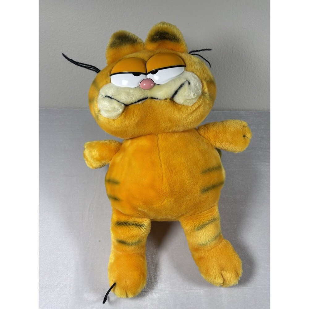 Vintage 1978 Garfield Plush Stuffed Cat Dakin Paws Inc 11” Orange Cartoon